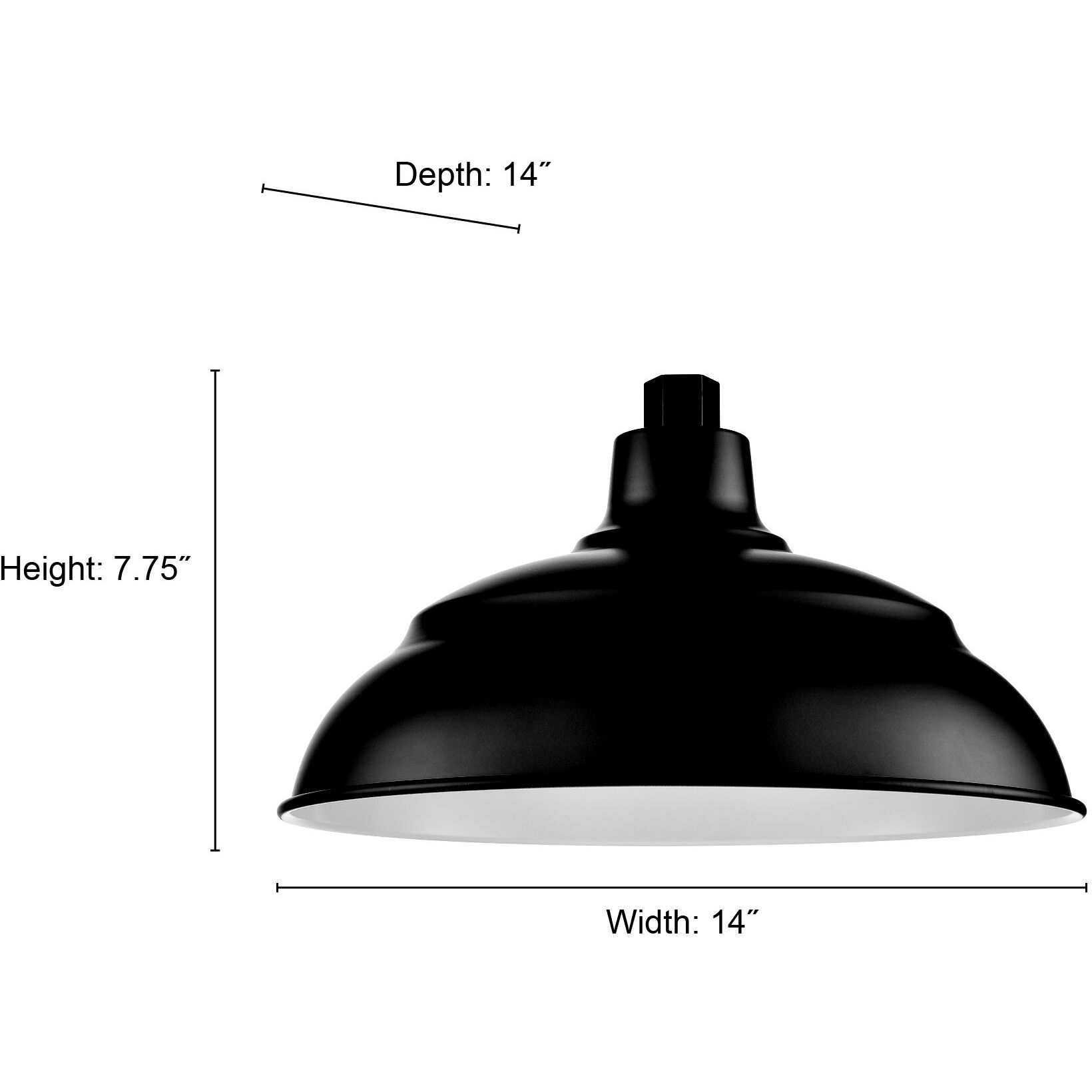 R Series Satin Black 14 inch Aluminum Warehouse Shade